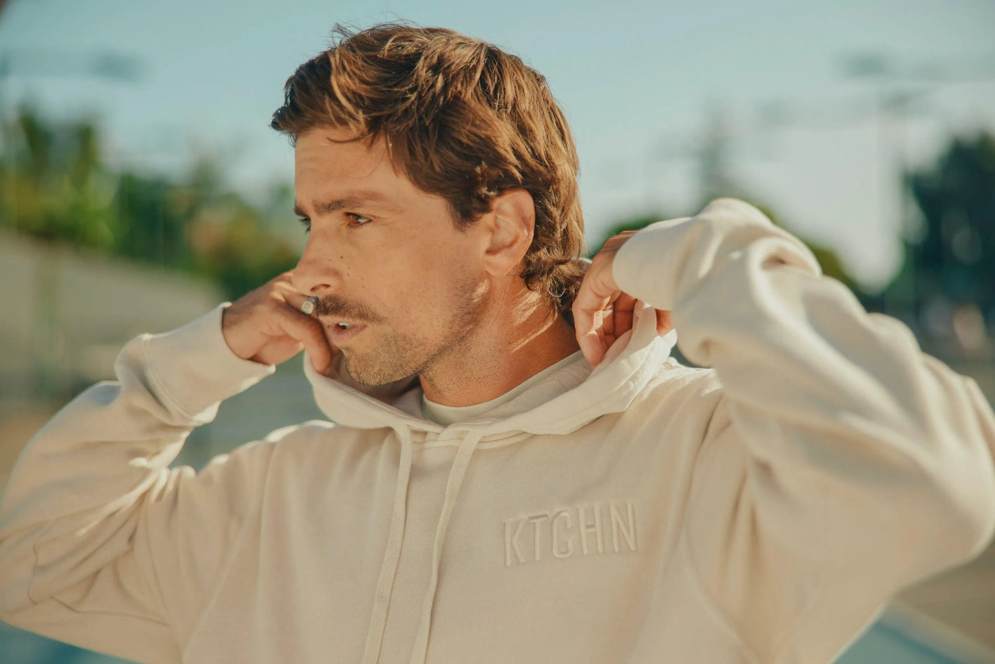 Marine Layer KTCHN Pickleball Hoodie (Beige) - KTCHN