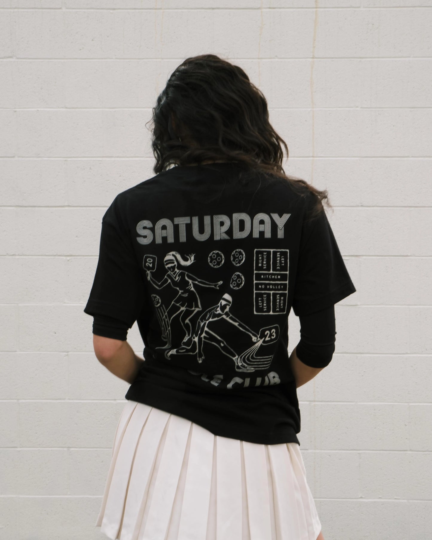 Retro Saturday Paddle Club Pickleball Tee (Black) - KTCHN