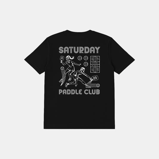 Retro Saturday Paddle Club Pickleball Tee (Black) - KTCHN