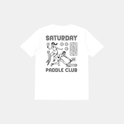 Retro Saturday Paddle Club Pickleball Tee (White) - KTCHN