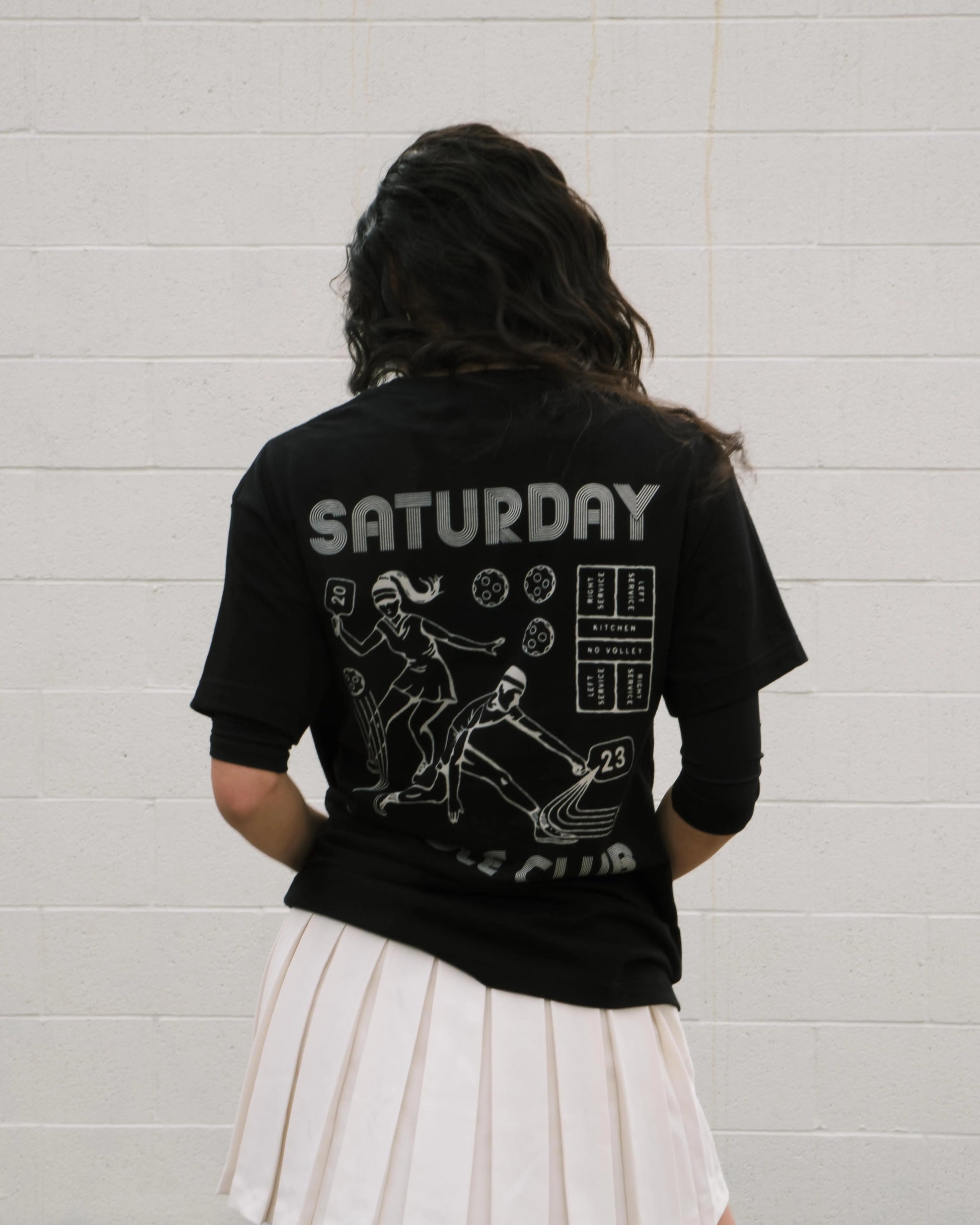 Retro Saturday Paddle Club Pickleball Tee (Black) - KTCHN