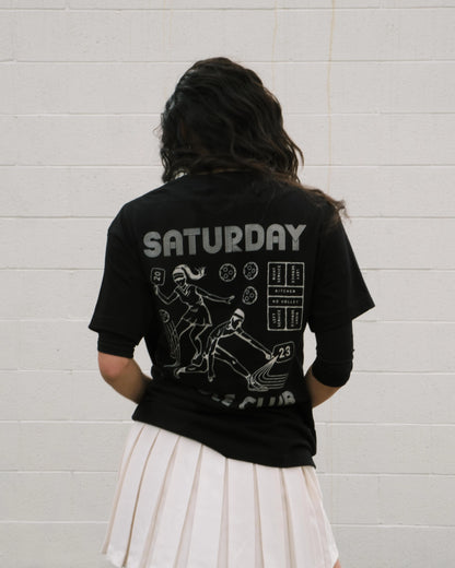 Retro Saturday Paddle Club Pickleball Tee (Black) - KTCHN